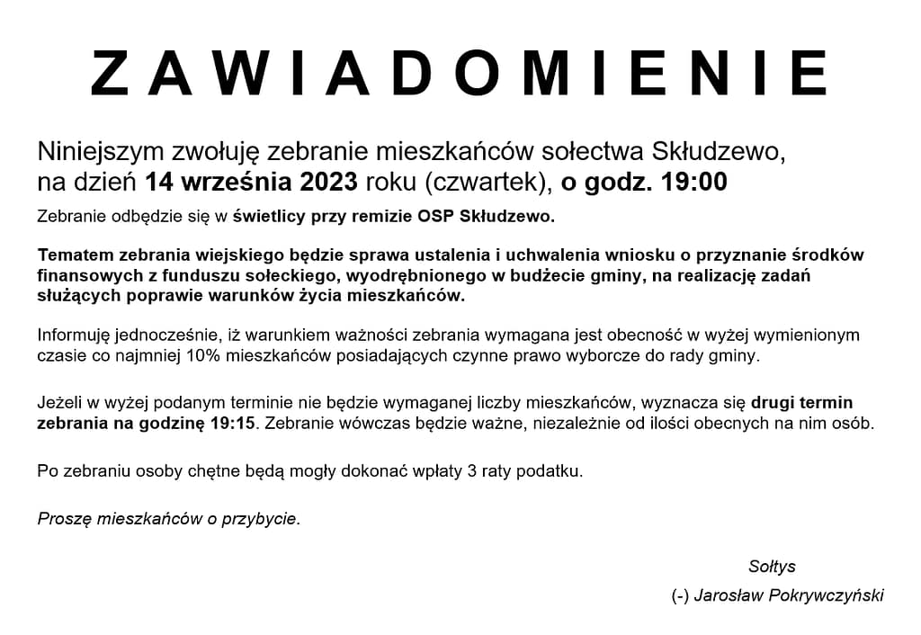 Fundusz sołecki 2024 r.