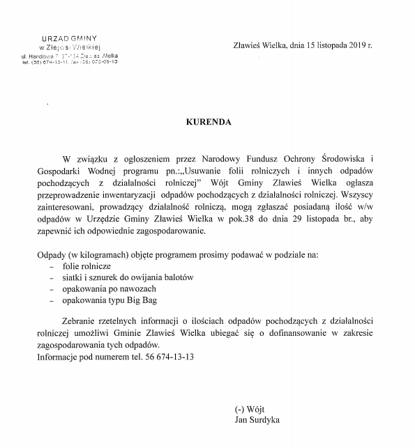 Informacja o programie "Usuwanie folii rolniczych i innych odpadów pochodzących z działalności rolniczej"